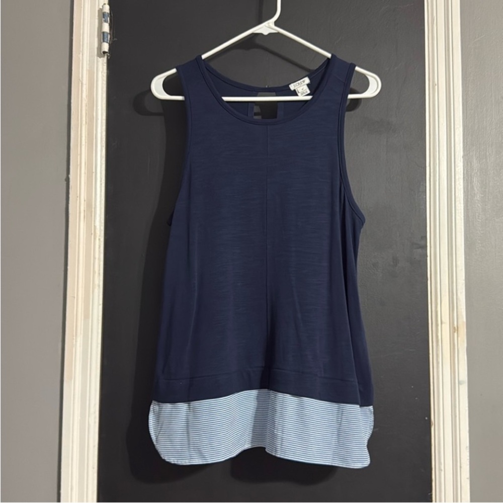 J. Crew Women's Sleeveless Layered Look Tank Top Keyhole Back Size: M